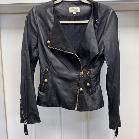 Temperly London Black Leather Moto Jacket - Picture 4 of 16